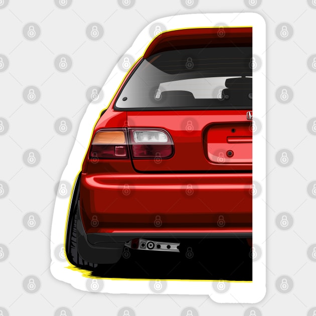 Civic Eg - Frame Sticker by LpDesigns_